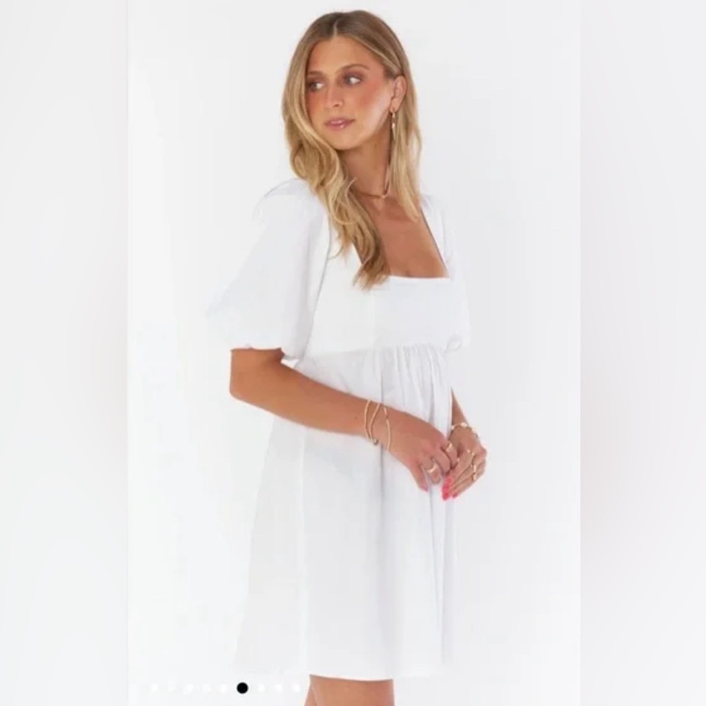 Show Me Your Mumu White Puff Sleeve Dress